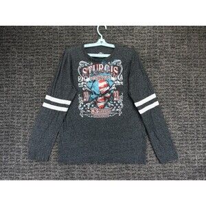 Sturgis Motorcycle Rally T-Shirt Womens Medium Gray Long Sleeve 83rd Annual 2023